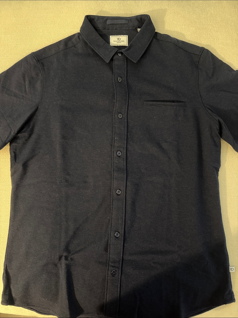 NWOT 7 Diamonds Men's Navy Textured Button-Down Shirt